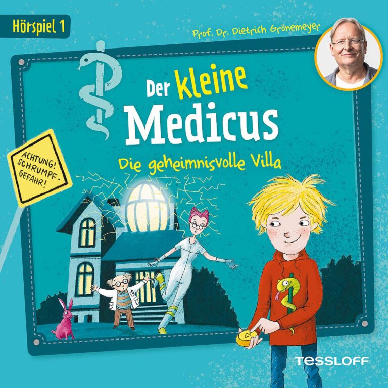 CD-Cover zur Folge "Die geheimnisvolle Villa", Folge 1 der Hörspielreihe "Der kleine Medikus"